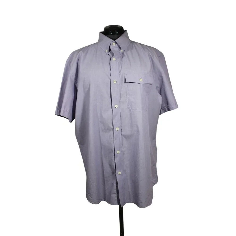 Banana Republic men's soft‎ wash light purple short sleeve button down shirt XL